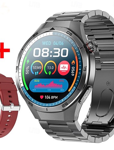 696 ET456 Okos óra 1.56 hüvelyk Intelligens Watch Bluetooth EKG + PPG Lépésszámláló Hívás emlékeztető Kompatibilis valamivel Android iOS Férfi Kéz nélküli hívások Üzenet emlékeztető IPX-0 47 mm-es