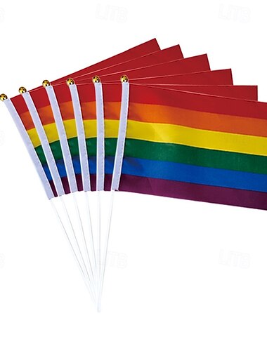  Juni Pride Monat Regenbogen Pride Fahnen Deko Handgehaltene Kleine LGBTQ Gay Lesben Bisexuell Pansexuell Transgender Frohen Stolz