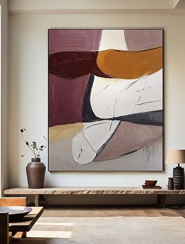  pictură în ulei mare lucrată manual pictură în ulei abstractă maro pictură în ulei gri lucrată manual pictură modernă lucrată manuală artă modernă artă de birou pentru sufragerie decorarea peretelui