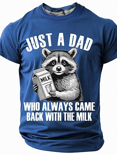  Férfi vicces apa grafikus póló 'Csak egy apa aki mindig visszatért a tejért' Rövid ujjú apák napi póló