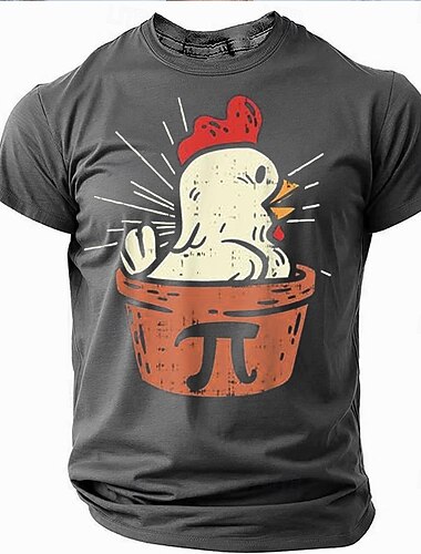  Homme Poussin T shirt Manche Courte T-shirt 3D effet Col Ras du Cou Chemise Mode du quotidien Plein Air du quotidien Noir Bleu Gris Eté Printemps Vêtement Tenue S M L XL XXL XXXL