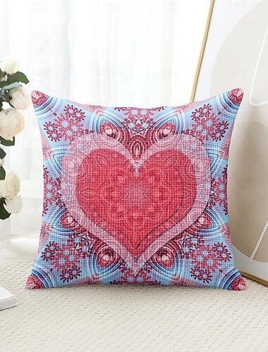  Mandala Bohemian Herz dekorative Wurfkissenbezüge 1PC weicher quadratischer Sofakissenbezug Kopfkissenbezug für Schlafzimmer Wohnzimmer Sofa Stuhl