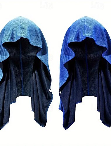  2 Stück U-förmiges cooles Hoodie-Handtuch für Strand, Camping, Fitnessstudio, Gebäude, Sonnencreme, schnelltrocknend, Übung, cooles Handtuch, Schal