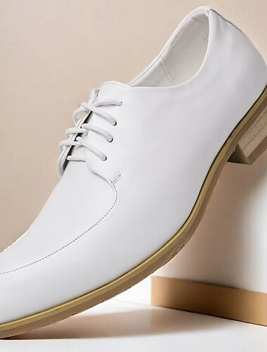  scarpe da ballo da uomo eleganti scarpe oxford bianche con lacci, perfette per eventi formali e serate di ballo