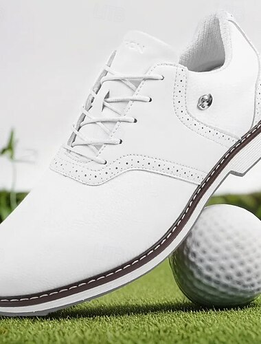  Herren Golfschuhe in zweifarbigem Marineblau und Weiß, zum Schnüren, strapazierfähiges Leder, sportliche Eleganz für den Golfalltag