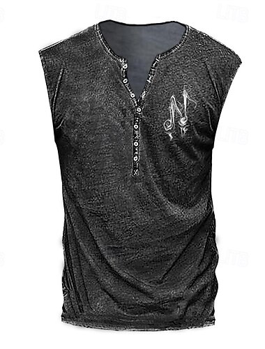  Men's Tank Top Vest Top Undershirt Sleeveless Shirt Sleeveless V Neck Summer Printing Fashion Designer Vacation Street Going out Black White Ginger Top Tee for Men