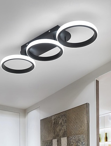  Moderne LED-Deckenleuchte mit 3 Köpfen, quadratisch, rund, eingebettete Deckenleuchte, 30 W, dreifarbige Deckenleuchte, Flurleuchte, geeignet für Schlafzimmer, Wohnzimmer, Küche, Bürobeleuchtung