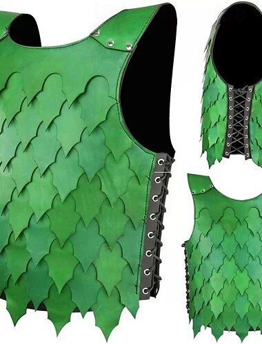  Retro Vintage Medieval Renaissance Armor Vest Chest Guard Ren Faire Warrior Gladiator Viking Men's Viking Halloween Masquerade Performance Party LARP Adults' Vest