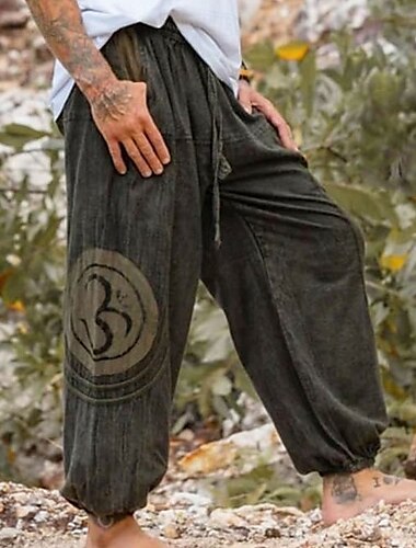  Rétro Vintage Médiéval Renaissance Pantalons de pirate Pirate Viking Couleur Unie Homme Pirate Halloween Carnaval Vacances Décontracté Quotidien LARP Adulte Pantalon Printemps & Été