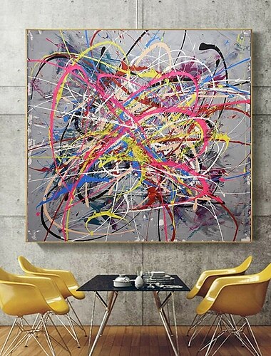  peinture acrylique surdimensionnée faite à la main grande peinture à l'huile art coloré peint à la main peinture abstraite toile peinture à l'huile peinte à la main carré abstrait classique peinture