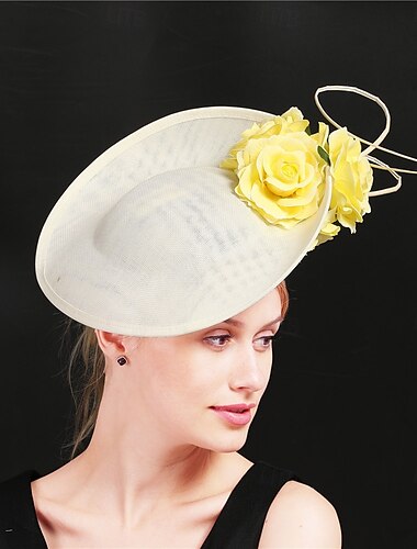  Kopfschmuck Stoff Fedora-Hut Hochzeit Pferderennen Elegant Vintage Niedlich Mit Blumig Kopfschmuck Kopfbedeckung