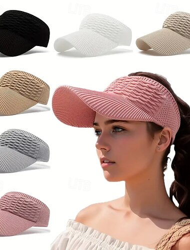  Ademende zonnehoed voor dames, elastische gebreide casual muts, geschikt voor buitensporten en bescherming tegen de zon