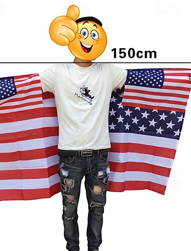  1 Stück US Amerikanische Stickflaggen Kleine Mini USA Hand gehaltene Flaggen 4. Juli Dekoration Veteranenfeier Gedenktag