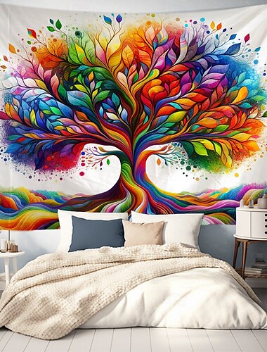  Baum des Lebens Wandteppich große Wandkunst Wandteppich Wanddekoration Fotohintergrund Decke Vorhang Wohnraum Schlafzimmer Einrichtung