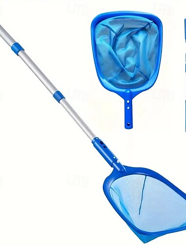  nettoyage du filet à feuilles en eau profonde d'une piscine à filet profond avec trois perches télescopiques