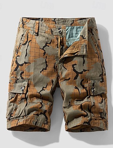  Per uomo Pantaloncini cargo Pantaloncini mimetici Shorts Pantaloncini Estivi Multi-tasche Bottonato Tasca con Patta Mimetico Floreale Comodità Indossabile Lunghezza al ginocchio All'aperto Sport