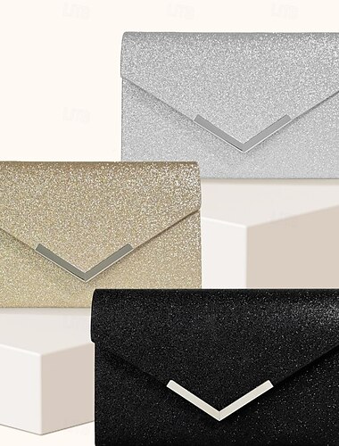  handväska glitter metall bröllopskvällsfest elegant bröllop med rena färger kvällshandväska 2025