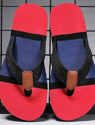  Chanclas rojas brillantes para hombre con correas de malla: comodidad ligera para uso diario
