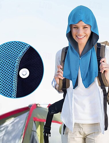  2 stuks u-vormige koele hoodie handdoek strand kamperen sportschool gebouw zonnebrandcrème snel drogende oefening koele handdoek sjaal