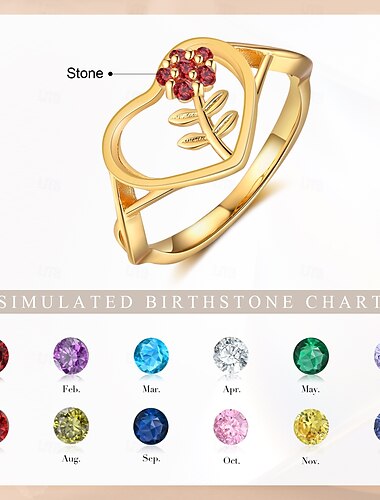  Personalisierter Blumenring das beste Geschenk für Mama Geburtsstein-Schmuck für Frau oder Freundin für den Muttertag Jubiläum