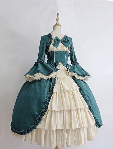  Retrò Vintage Gothic Lolita Rococò Vestito Manica a tromba Pizzo Fiocco Per donna Mascherata Mascherata Festa & Sera Carnevale di Venezia Adulti Vestito