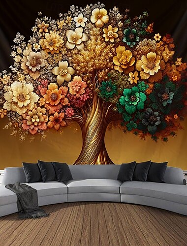  Baum des Lebens Wandteppich große Wandkunst Wandteppich Wanddekoration Fotohintergrund Decke Vorhang Wohnraum Schlafzimmer Einrichtung