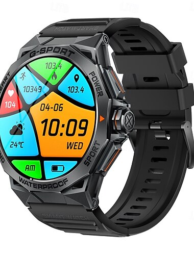  696 K62 Okos óra 1.43 hüvelyk Intelligens Watch Bluetooth EKG + PPG Lépésszámláló Hívás emlékeztető Kompatibilis valamivel Android iOS Női Férfi Kéz nélküli hívások Üzenet emlékeztető IP 67 46 mm-es
