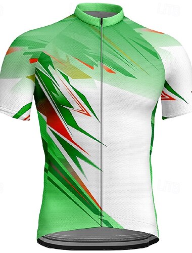  Hombre Maillot de Ciclismo Manga Corta Bicicleta Camiseta Maillot con 3 bolsillos traseros MTB Bicicleta Montaña Secado rápido Diseño Anatómico Capilaridad Transpirable Deportes Verde selva Amarillo