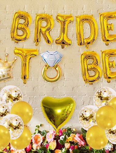  Ballondekorationen für Junggesellinnenabschiede, Braut und Brautjungfer, zukünftige Braut, Roségold, silberne Ballons