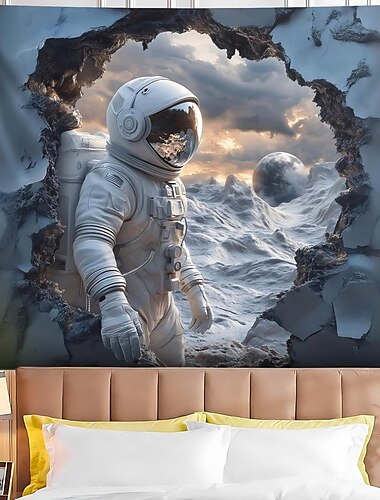  Planet Universum Astronaut Hängender Wandteppich Wandkunst Großer Wandteppich Wandmalerei Dekor Fotograf Hintergrund Decke Vorhang Zuhause Schlafzimmer Wohnzimmer Dekoration