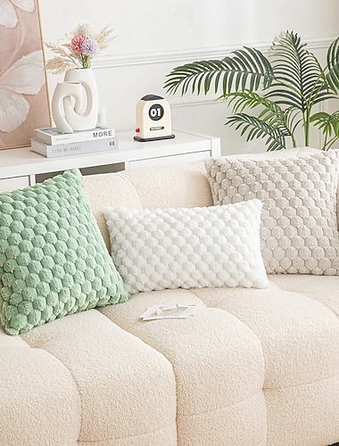  Puha Plüss Dekoratív Dobáló Párnahuzat 1DB Puha Négyzet Párnahuzat Párnahuzat Hálószobához Nappalihoz Kanapé Székhez