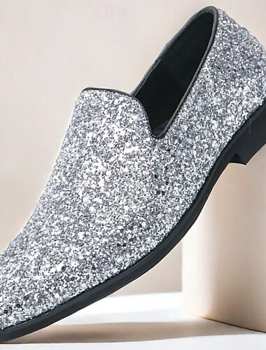  pánské plesové boty - zlaté třpytivé slip-on mokasíny pro okouzlující večerní nošení