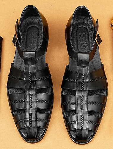  Fischersandalen aus hochwertigem Leder mit Schnallendetail – stilvolle Wahl für Outdoor-Aktivitäten und gesellige Zusammenkünfte