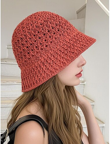  Damen Vintage Strohhut – handgewebter atmungsaktiver Sonnenhut, leicht & faltbar, eleganter Strandhut für Sommerurlaub, Reisen und Outdoor-Aktivitäten