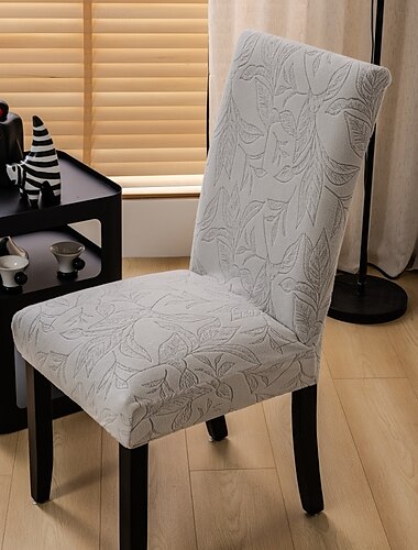  4/6 Stück Esszimmerstuhlbezüge, Pflanzen-Jacquard-Bezüge
