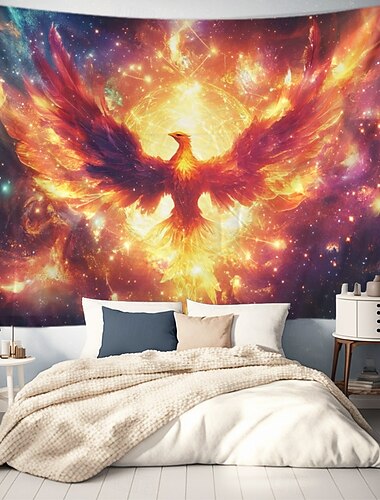  Phenix Fantasie Wandteppich Wandkunst Großer Wandteppich Mural Dekor Fotografischer Hintergrund Decke Vorhang Heim Schlafzimmer Wohnzimmer Dekoration