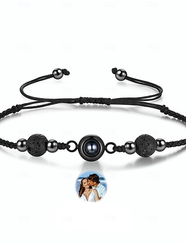  Personalisierte Fotoprojektions-Zopfarmband – Individuelles bestes Geschenk für Mama – Einzigartiger Andenken-Schmuck für Valentinstag Weihnachten Jubiläum oder Geburtstag