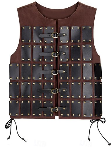  Retro Vintage Mittelalterlich Renaissance Rüstung Weste Brustschutz Krieger Wikinger Herren Vikinger Halloween Karneval Leistung Party LARP Erwachsene Weste