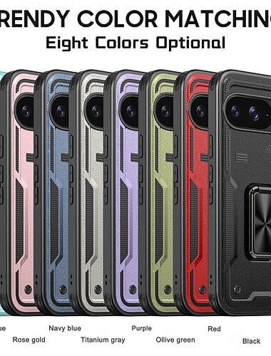  טלפון מגן עבור גוגל Pixel 9 Pro Pixel 9 Pro XL פיקסל 9 כיסוי אחורי מחזיק טבעת מגנטי עמיד בזעזועים רטרו TPU PC