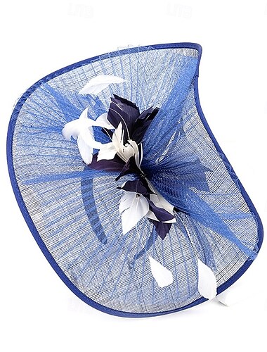  Kopfschmuck Sinamay Fedora-Hut Hochzeit Geburtstag Teegesellschaft Pferderennen Cocktail Elegant Vintage Niedlich Mit Feder Blumig Kopfschmuck Kopfbedeckung