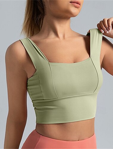  Damen Leichter Halt Sport-BH Lauf-BH Offener Rücken Drahtlos BH-Top Gepolstert Fitness Freizeitsport Laufen Atmungsaktiv Leicht Weich Spandex Dunkelrosa Rosa + Red Rostrot Einfarbig