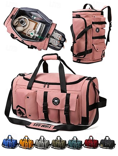  Sac de voyage de grande capacité, sac à dos et sac à bandoulière convertible 3 en 1 étanche avec compartiment à chaussures, sac de sport multi-poches pour hommes et femmes, idéal pour la randonnée et les escapades de week-end