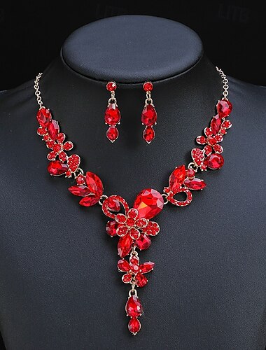  Ohrring-Set 1 Set Legierung Ohrringe Halskette Damen Luxus Schmuck-Set Für Festival