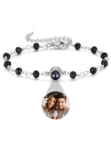  Personlig Fotoprojektion Armband Anpasad Bästa Gåva till Mamma – Anpasad Mors Dags Gåva Elegant Smycke för Mamma Mormor Fru Flickvän för Födelsedag Årsdag Jul