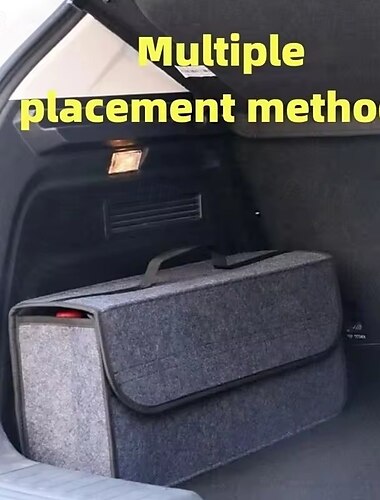  grand compartiment antidérapant organisateur de rangement de coffre outil sac de rangement de voiture organisateur de coffre de voiture boîte de rangement en feutre souple accessoires