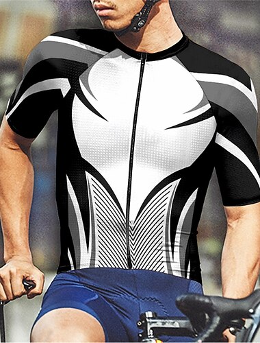  Pánské Cyklodres Krátký rukáv Kolo Tričko Dres se 3 zadními kapsami Horská cyklistika Prodyšné Rychleschnoucí Anatomický design Odvod Žlutá Červená Modrá Sportovní Oblečení