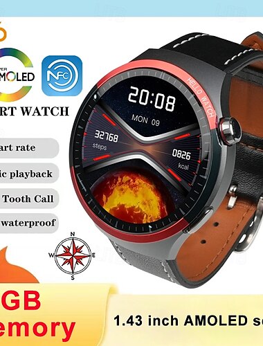  696 HT13 Orologio intelligente 1.43 pollice Orologio da Corsa Fitness Smartwatch Bluetooth ECG+PPG Contapassi Promemoria chiamata Compatibile con Android iOS Da donna Da uomo Chiamate in vivavoce