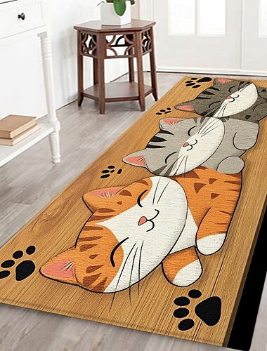  Animal Printing Area Rug Kitchen Mat Non-Slip Oil Proof Floor Mat Livingroom Rug Indoor Outdoor Mat Bedroom Decor Bathroom Mat Entrance Rug Door Mat