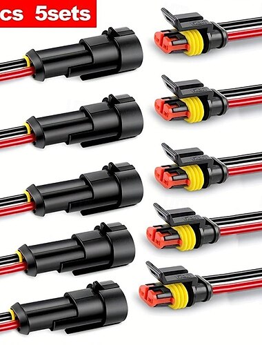  מחבר חשמלי זכר תקע נקבה שקע ניתוק מהיר תקע 18awg רכב חוט עמיד למים לרכב משאית אופנוע סירה