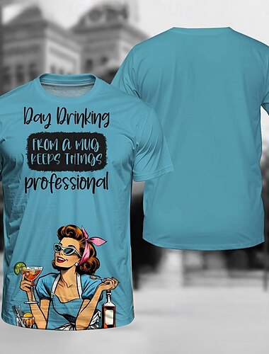  T-Shirt-Ärmel Retro Poster Retro-Mädchen Grafik Für Herren Erwachsene Maskerade 3D-Druck Urlaub Party